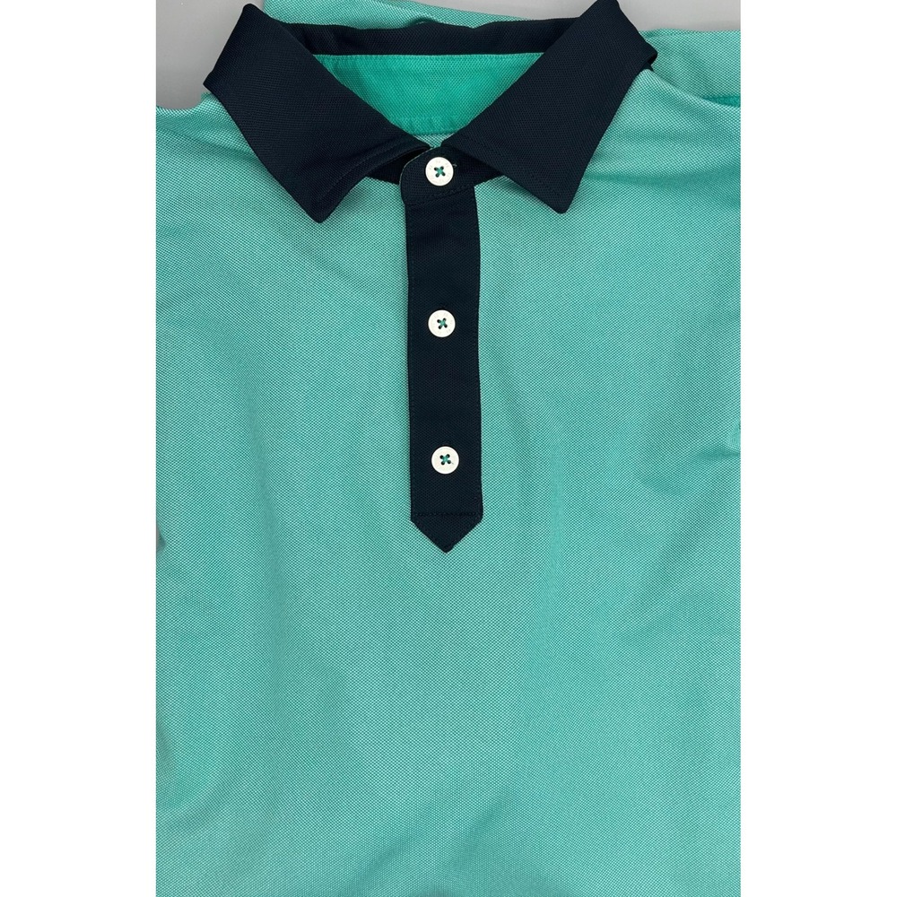 FJ FootJoy Golf Polo Shirt Mens XL Extra Large Green/Navy Golf Club Everglades